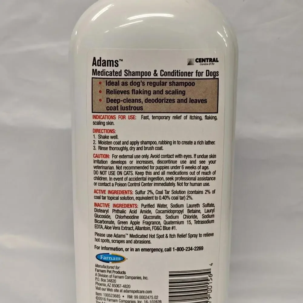 Medicated Shampoo & Conditioner for Dogs 12 oz Sulfa/Coal Tar solution